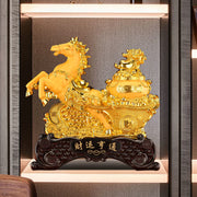 Buddha Stones  "Good Fortune" Year of the Horse Treasure Bowl Ingots Wealth Resin Home Decoration - image 7