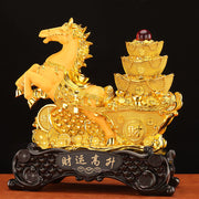 Buddha Stones  "Good Fortune" Year of the Horse Treasure Bowl Ingots Wealth Resin Home Decoration - image 26