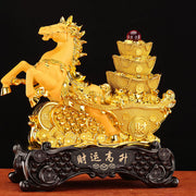 Buddha Stones  "Good Fortune" Year of the Horse Treasure Bowl Ingots Wealth Resin Home Decoration - image 24