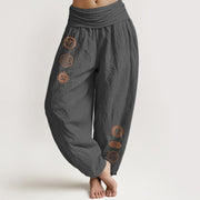 Buddha Stones Casual Chakra Symbol Pattern Pure Cotton Women's Elastic Waist Harem Pants - DimGray - US16，UK/AU20，EU48 (3XL) - image 8