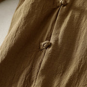 Buddha Stones Asymmetrical Front Frog-button Long Sleeve Women's Cotton Shirt - image 3