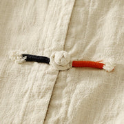 Buddha Stones Plain Chinese Frog-Button Long Sleeve Women's Cotton Linen Zen Clothing Shirt - image 10