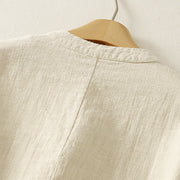 Buddha Stones Plain Chinese Frog-Button Long Sleeve Women's Cotton Linen Zen Clothing Shirt - image 9