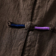 Buddha Stones Plain Chinese Frog-Button Long Sleeve Women's Cotton Zen Clothing Shirt - image 3