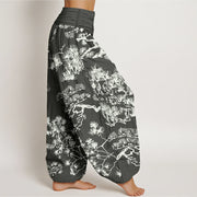 Buddha Stones Pure Cotton Pine Tree Branches Women's Elastic Waist Harem Pants - image 2
