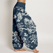 Buddha Stones Pure Cotton Pine Tree Branches Women's Elastic Waist Harem Pants - image 7