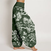 Buddha Stones Pure Cotton Pine Tree Branches Women's Elastic Waist Harem Pants - image 10