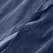 Buddha Stones Fall Plain Buttons Design Long Sleeve Corduroy Midi Dress With Pockets - image 7