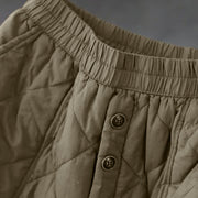 Buddha Stones Women's Plain Cotton Padded Thermal 7-8 Length Skirt With Pockets - image 3