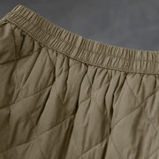 Buddha Stones Women's Plain Cotton Padded Thermal 7-8 Length Skirt With Pockets - image 4