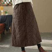 Buddha Stones Women's Plain Cotton Padded Thermal 7-8 Length Skirt With Pockets - SaddleBrown - US6，UK/AU10，EU38 (XL) - image 12