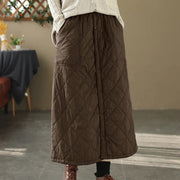 Buddha Stones Women's Plain Cotton Padded Thermal 7-8 Length Skirt With Pockets - image 14