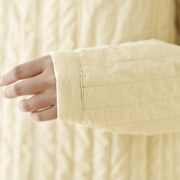 Buddha Stones Women's Stand Collar Simple Design Long Sleeve Thermal Cotton Jacket With Pocket - image 14