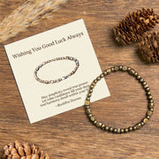 Buddha Stones "Wishing You Balance and Strength" Brass Beads Bracelet Includes Gift Message Card - 7.9-8.3in(20-21cm) - Standard Gift Box - image 0