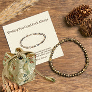 Buddha Stones "Wishing You Balance and Strength" Brass Beads Bracelet Includes Gift Message Card - 7.9-8.3in(20-21cm) - Deluxe Gift Bag (+$12.59) - image 6
