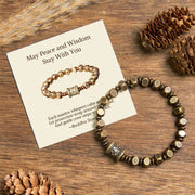 Buddha Stones "Wishing You Balance and Strength" Brass Amulet Bracelet Includes Gift Message Card - 20-21cm - Standard Gift Box - image 0