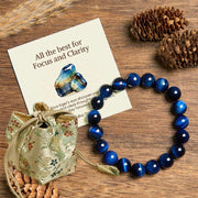 Buddha Stones "All the best for Focus and Clarity" Tiger Eye Bracelet Includes Gift Message Card - Blue Tiger Eye(Wrist Circumference: 14-16cm) - 12mm - Deluxe Gift Bag (+$12.59) - image 7