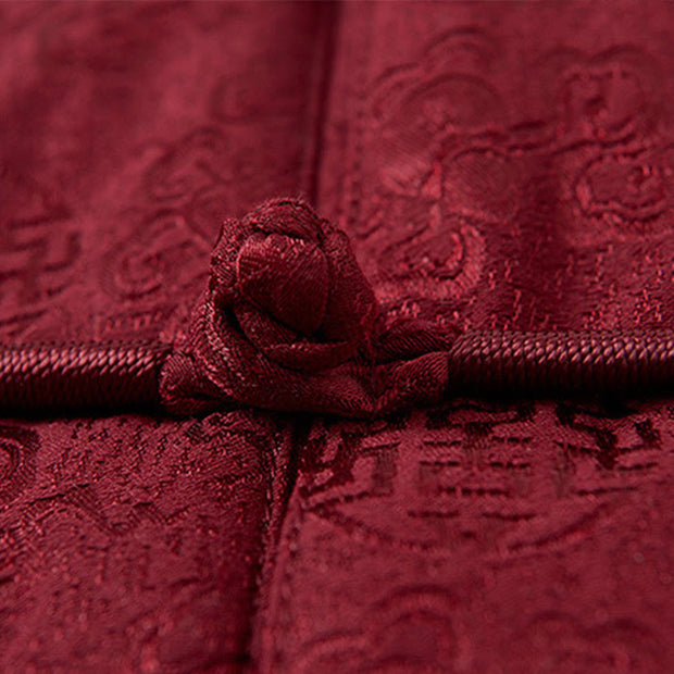 Buddha Stones Embroidery Pattern Stand Collar Long Sleeve Men's Tang Suit Jacket With Pockets - image 5