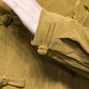 Buddha Stones Spring Chinese Embroiderd Bamboo Men's Frog-button Long Sleeve Cotton Corduroy Jacket - image 17