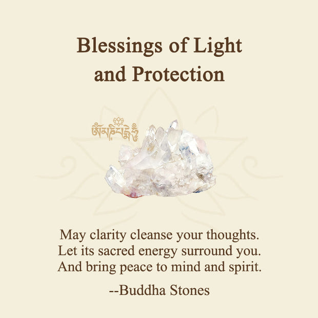 Buddha Stones "Blessings of Light and Protection" White Crystal Bracelet Includes Gift Message Card - image 2