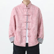 Buddha Stones Fall Jacquard Bamboo Frog-button Long Sleeve Men's Cotton Jacket With Pockets - image 11