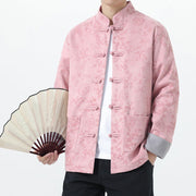 Buddha Stones Fall Jacquard Bamboo Frog-button Long Sleeve Men's Cotton Jacket With Pockets - image 14