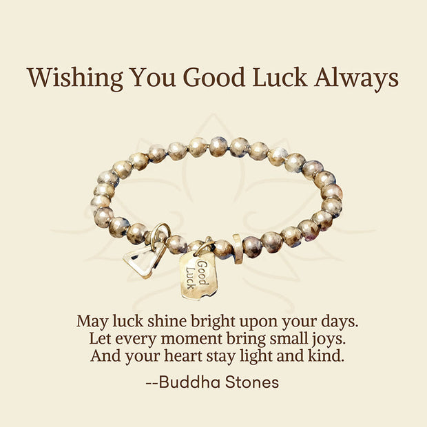 Buddha Stones "Wishing You Good Luck Always" Pure Copper Brass Bracelet Includes Gift Message Card - image 2