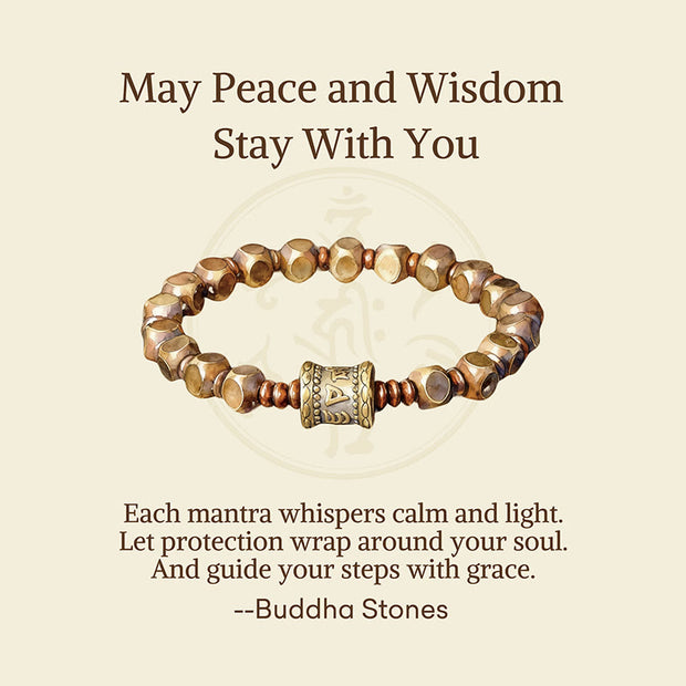 Buddha Stones "Wishing You Balance and Strength" Brass Amulet Bracelet Includes Gift Message Card - image 2