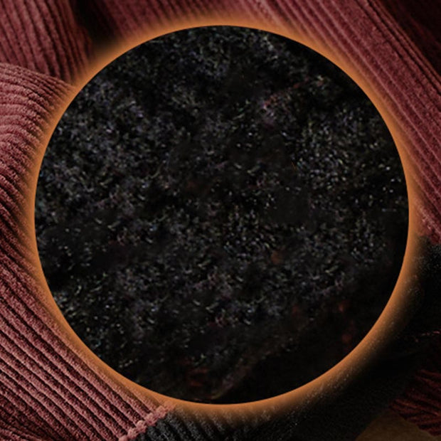 Buddha Stones Color Contrast Corduroy Cotton Women's Thermal Fleece-Lined Harem Pants With Pockets - image 13