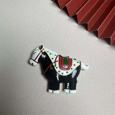 Buddha Stones Horse Design Refrigerator Fridge Magnet Prosperity Home Decoration - Horse 7*6*2 cm - image 0