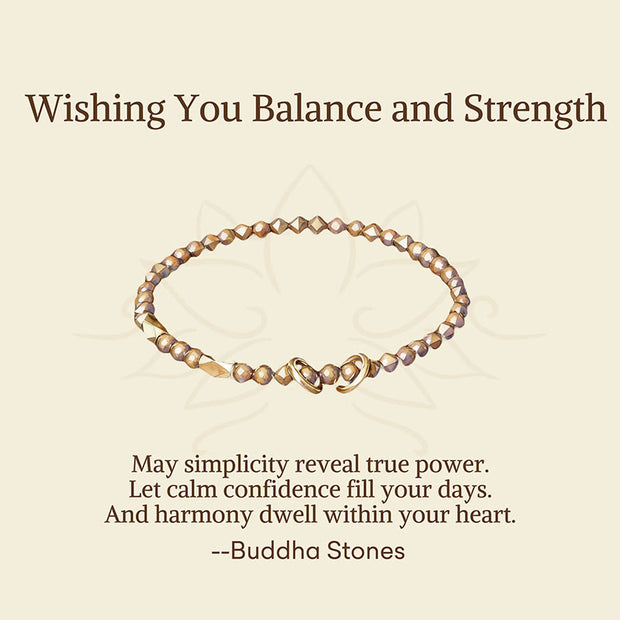 Buddha Stones "Wishing You Balance and Strength" Brass Bracelet Includes Gift Message Card - image 2