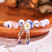 Buddha Stones "Sending You Peace and Grace" Blue Crystal Flower Bracelet Includes Gift Message Card - image 10