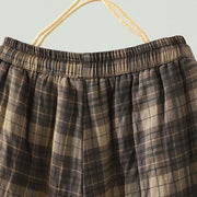 Buddha Stones Multi-color Plaid Pattern Cotton-padded Women's Harem Thermal Pants With Pockets - image 5