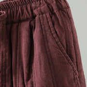 Buddha Stones Daily Plain Drawstring Design Women's Harem Elastic Waist Cotton Pants With Pockets - image 11