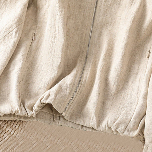 Buddha Stones Women's Cotton Zipper Design Double Layer Long Sleeve Jacket With Pockets - image 18