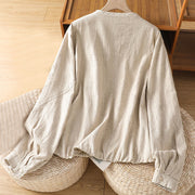 Buddha Stones Women's Cotton Zipper Design Double Layer Long Sleeve Jacket With Pockets - image 10