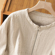 Buddha Stones Women's Cotton Zipper Design Double Layer Long Sleeve Jacket With Pockets - image 13