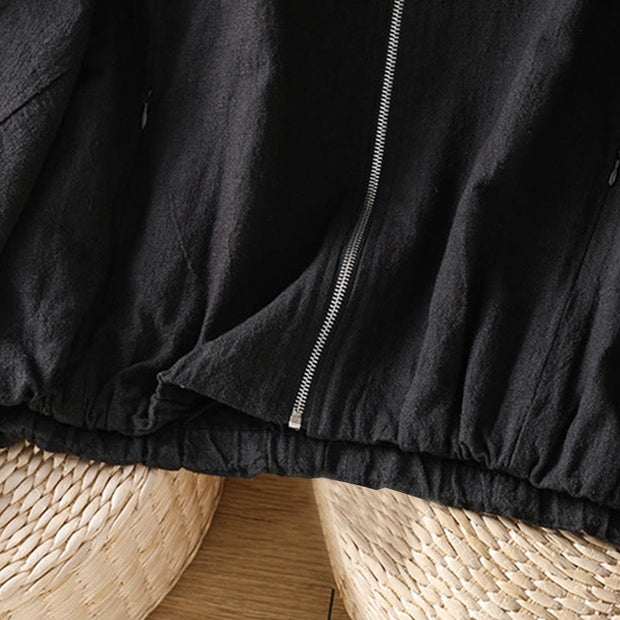 Buddha Stones Women's Cotton Zipper Design Double Layer Long Sleeve Jacket With Pockets - image 6