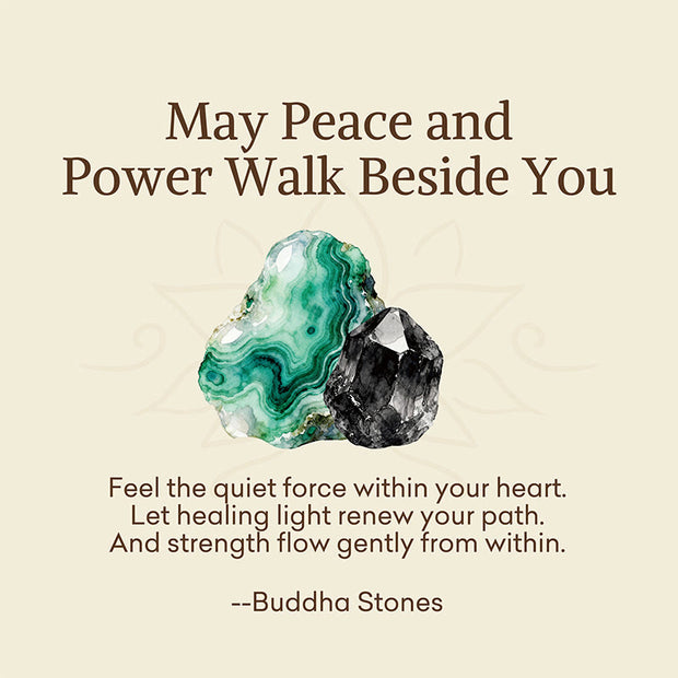 Buddha Stones "May Peace and Power Walk Beside You" Malachite Bracelet Includes Gift Message Card - image 2