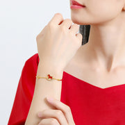 Buddha Stones 925 Sterling Silver Red String Red Agate Year Of The Horse Connection Bracelet - image 4