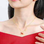 Buddha Stones 925 Sterling Silver Year Chinese Zodiac Of The Horse Red Agate Calm Necklace Pendant - image 4