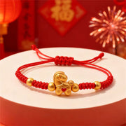 Buddha Stones Year Of The Horse Heart Design Red String Braided Luck Bracelet - Red String(Wrist Circumference: 12-22 cm) - image 0