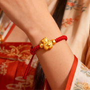 Buddha Stones Chinese Zodiac Year Of The Horse Braided Red String Protection Bracelet - image 1