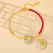 Buddha Stones 925 Sterling Silver Hetian Jade Year Of The Horse Peace Buckle Luck Necklace Pendant - image 12