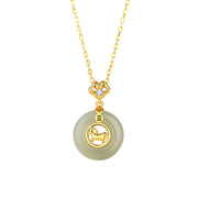 Buddha Stones 925 Sterling Silver Hetian Jade Peace Buckle Year Of The Horse Red String Bracelet - image 15