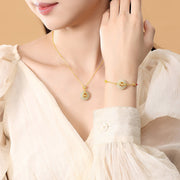 Buddha Stones 925 Sterling Silver Hetian Jade Year Of The Horse Peace Buckle Luck Necklace Pendant - image 17