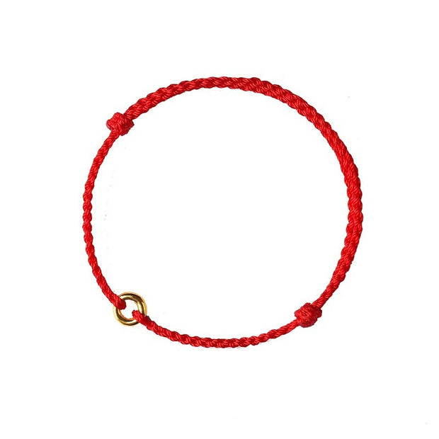 Buddha Stones Small Peace Buckle Red String Connection Braided Adjustable Bracelet Anklet - image 8