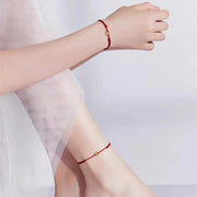 Buddha Stones Small Peace Buckle Red String Connection Braided Adjustable Bracelet Anklet - image 16