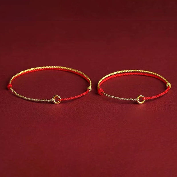 Buddha Stones Small Peace Buckle Red String Connection Braided Adjustable Bracelet Anklet - image 11