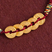 FREE Today: Protection Strength Five Copper Coins Design Braided String Bracelet Anklet - image 6